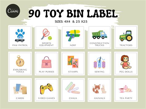 metal labels to affix on small boxes|toy box labels ideas.